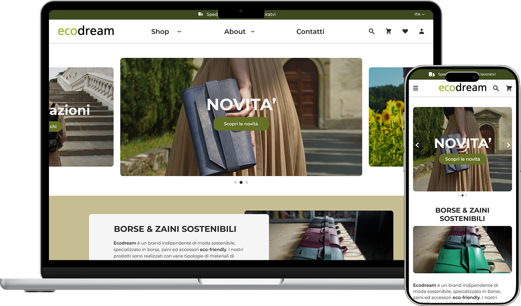 Mockup of the redesigned EcoDream website